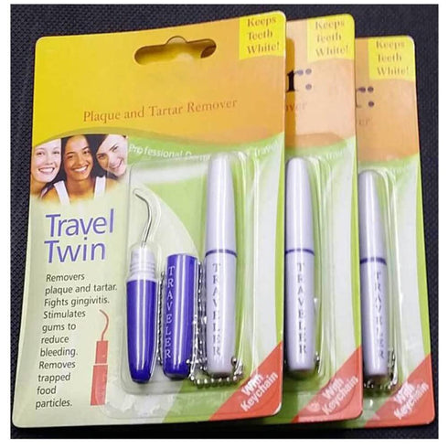 Portable Dental Picks, Mini Travel Plaque and Tartar Remover, Teeth Stain Remover with Chain, Interdental Pick, Tooth