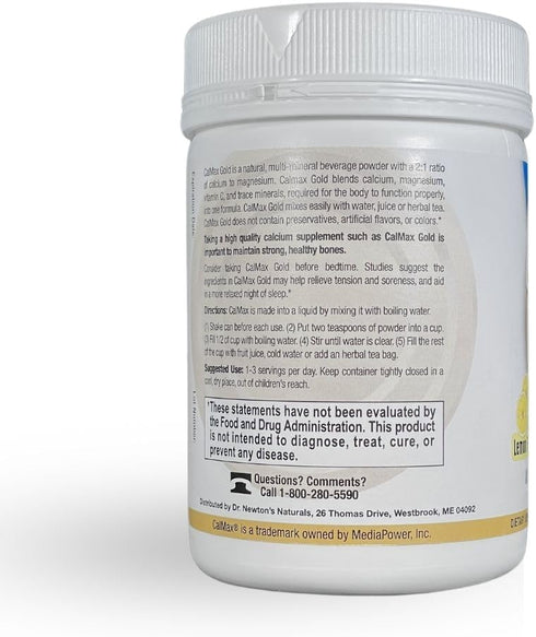 Dr. Newton’s Naturals CalMax Gold Powder Drink Mix - 2:1 Ratio of Calcium & Magnesium with Vitamin C + Essential Trace