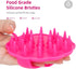Scalp Massager Hair Growth Scrubber with Silicone Bristles, Wet Dry Hair Care for Women and Men (Red)