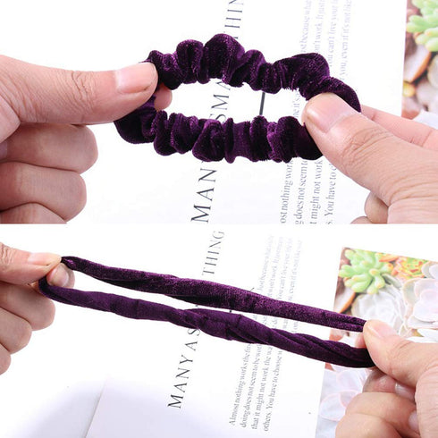 KINGMAS 10 Pcs Velvet Hair Ties Scrunchies, Elastic Flannelette Hair Bands for Women