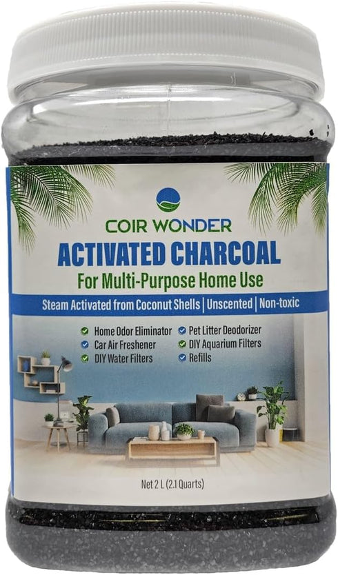 Activated Charcoal Carbon – 2.2 Lb (1 Kg) – Coconut Shell - Litter Box Odor Eliminator Deodorizer - Air Freshener