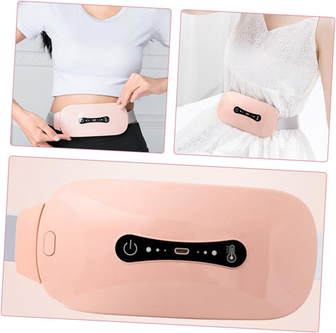 SHERCHPRY Menstrual Heating Pad with Massage Function Cordless Heated Waist Belt for Cramps Relief Portable Pad
