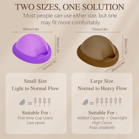 Set 2 YTYOMUR Reusable Menstrual Disc - Soft & Comfortable, Leakproof Menstrual Cup Alternative - of (Large & Small
