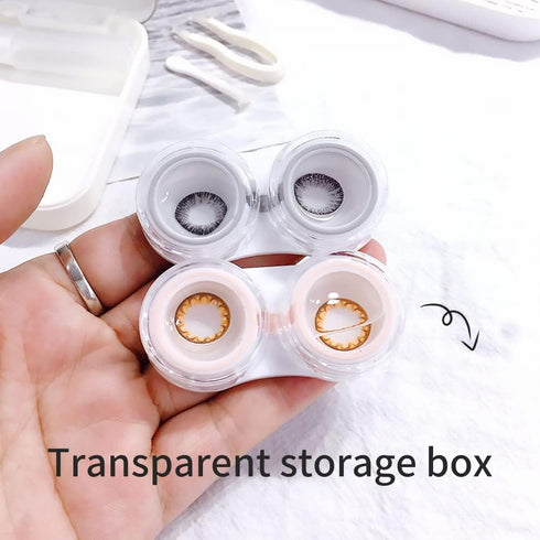 ofone Contact Lens Case, Two Pack Portable Travel Cases with Remover Tool, Tweezers, Mirror, Solution Bottle
