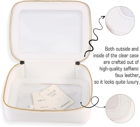 Travel Makeup Bag with Zipper, Small Clear Cosmetic Bags, Waterproof Makeup Pouch, Makeup Brush Holder for Women, TSA