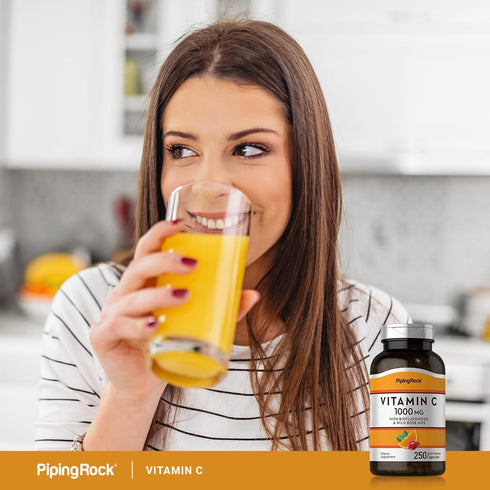 Piping Rock Vitamin C 1000mg | 250 Capsules | with Bioflavonoids and Rose Hips | Non-GMO, Gluten Free