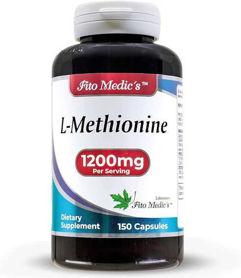 FITO MEDIC'S Lab - Methionine, L Methionine 1200mg, 150 Capsules, Antioxidant Promoter, Ultra High Absorption