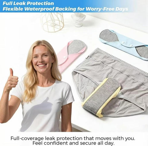 INQUADR (12Pcs) Reusable Leakproof Graphene Absorbent Pad for Women, Waterproof Washable Padsfor Elderly Care,Pure