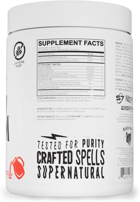 Black Magic Supply Ecto Plasm Non-Stimulant Pump Igniter | Supernatural Pump Formula | 20 Scoops | Fruit Punch |