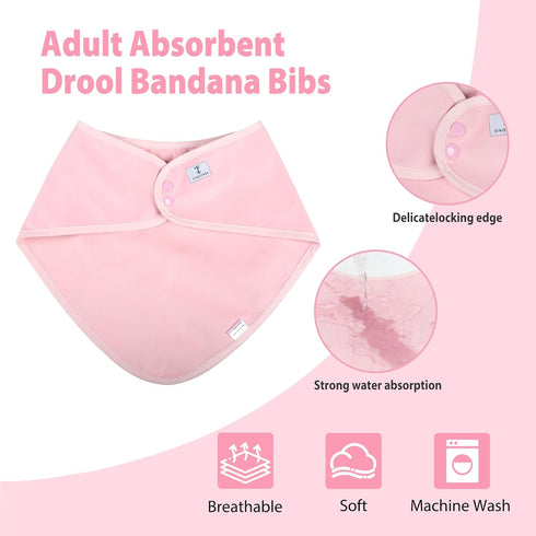 Set Adult Drool Bibs for Men Women,Feeding Bib for Seniors,Elderly Snap Bandana Bibs for Clothing Protector