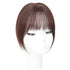 Middle Part Silk Base Human Hair Topper, 7x10cm Clip in Hairpiece with Wispy Fringe, Medium Brown