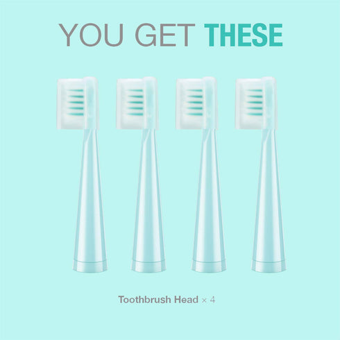 Vekkia Dragon Lord Electric Toothbrush Replacement Heads, 4 Pack, 7X More Plaque Removal, Blue