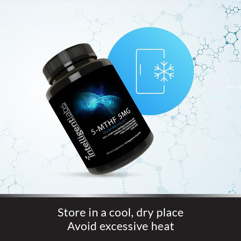 Intelligent Labs 5-MTHF L-5 Methylfolate Supplement - Activated Folic Acid as Quatrefolic Acid, 60 Capsules