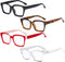 Eyekepper 4 Pack Ladies Reading Glasses, Oversized Square Design for Women