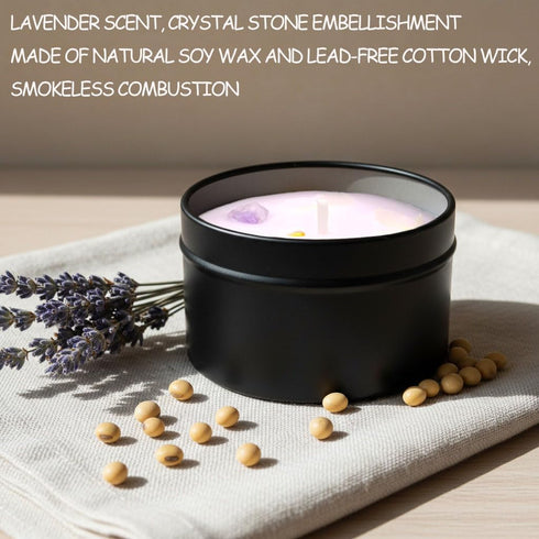 Mivra Zyora Scented Candles for Home, Portable Travel Tin Lavender Aromatherapy Candle Natural Soy Wax, Light Lavender
