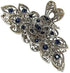 Women Fashion Retro Metal Alloy Rhinestone Large Size Fancy Hair Claw Jaw Clips for Thick Hair (Ink-Blue Colour 1)