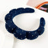 Spa Headbands for Washing Face or Facial, Terry Cloth Fabric Hairbands for Makeup Removal (Navy, Rhinestone)