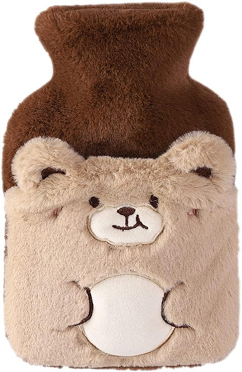 NUOBESTY Reusable Hot Water Bag with Plush Cover Cute Cartoon Leak Portable Warm Water Bottle for Comfort for Hands