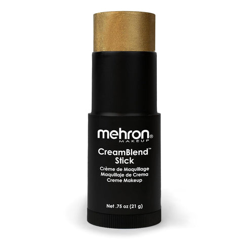 Mehron Makeup CreamBlend Stick | Face Paint, Body Paint, & Foundation Cream Makeup | Gold .75 oz (21 g) - Perfect for