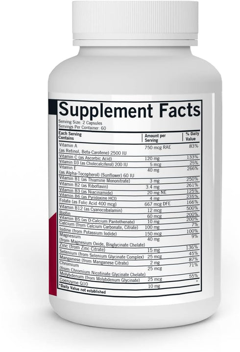 Kirkman Children's Multivitamin & Mineral Capsules, 120 Capsules, Broad Spectrum Supplement with Coenzyme Q-10