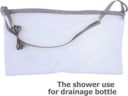 Adjustable Mastectomy Drain Holder with Shower Bag for Post-Surgery Recovery Support (Gray)