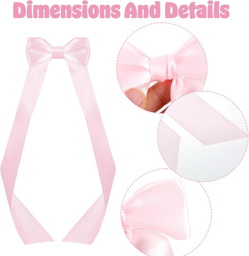Matwsec 12PCS 4 5.5 Inches Pink Bow for Gift Wrapping, Small Ribbon Bows for Crafts, Self-Adhesive Pink Bows