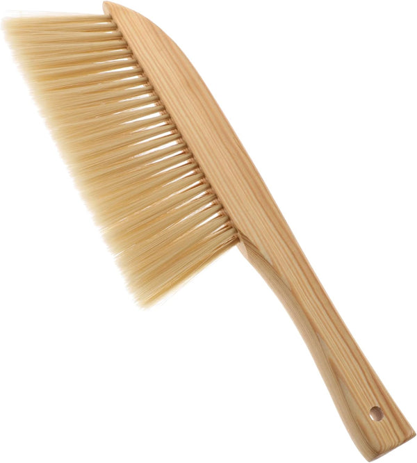 Practical Wooden Handle Bristle Bed Brush - Khaki, Multi-Functional Plastic Cleaning Brush for Delicate Fabrics