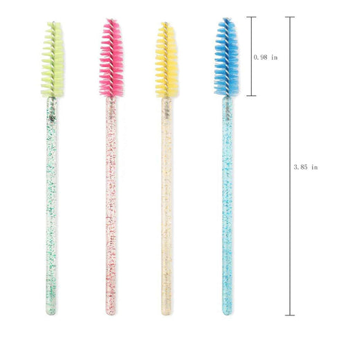 i-Laesh Crystal Mascara Sticks, Disposable Eyelash Brushes for Eyelash Extensions, Pack of 100 (Black)