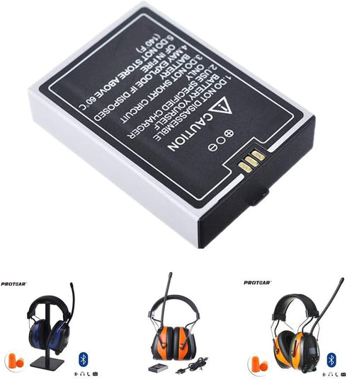 Lithium Battery Replacement, Rechargeable Battery for Bluetooth Headphones Noise Reduction Earmuffs