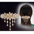 Luxury Hair Barrettes - Flower Tassel Design Rhinestone Hairpin, Crystal Hair Clip for Women Girls, Champagne