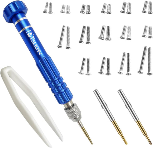 PTSLKHN Eye Glass Repairing Kit, Eyeglass Screwdriver with Screws, Small Precision Screwdriver, 15 Types Eyeglass Screws