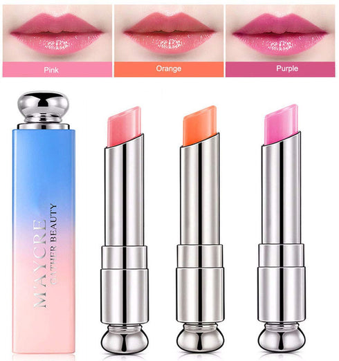 Petansy 3 Colors Jelly Lipstick Set - Moisturizing Magic Temperature Color Changing Lip Balm