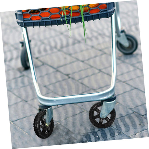 Gatuida 4pcs Push Cart Wheels for Grocery Trolley PU Rolling Cart Wheels Easy Installation for Uneven Surfaces
