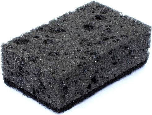 Okleen 9 Pack, 4.3x2.8x1.4 inches. Pack Black Scrub Sponges. Made in Europe. Heavy Duty and Non Scratch Fiber. Kitchen