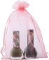 HRX Package Organza Bags Blush Pink - 5x7 inch 100pcs, Mesh Jewelry Pouches for Wedding Baby Shower Party