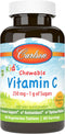 Carlson Kid's Chewable Vitamin C, 250 mg, 60 Vegetarian Tablets, Immune Support, Tangerine