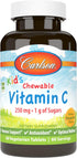 Carlson Kid's Chewable Vitamin C, 250 mg, 60 Vegetarian Tablets, Immune Support, Tangerine