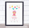 The Card Zoo New Baby Birth Details Christening Nursery Toys Girl Keepsake Gift Print