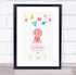 The Card Zoo New Baby Birth Details Christening Nursery Toys Girl Keepsake Gift Print