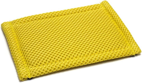 Microfiber Dish and Kitchen Scrubbing Sponge - 4.25"x6.25" - Dish Sponge Replacement, Scratch-Free Scouring Pad, Laundry and Dishwasher Safe (6, Grey and Gold)
