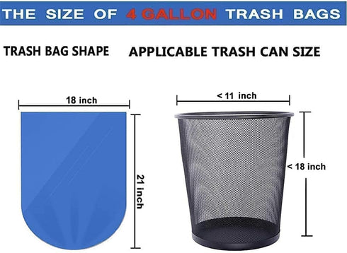 ENK 4 Gallon Medium-Light Duty Trash Bags, 150 Count, Star Sealed Bottom, 18 x 21 Inches, Unscented, Premium PE