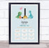 The Card Zoo New Baby Birth Details Christening Nursery Dinosaur Initial J Gift Print