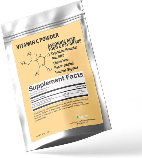 Organic Pure Vitamin C Powder, 8 Oz Ascorbic Acid Powder, Powerful Antioxidant for DIY Skin Care