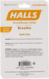 SpaRoom HALLS Breathe Menthol Aromatherapy Nasal Inhaler - 2 Pack | 100% Pure Essential Oils, Lemon Scent