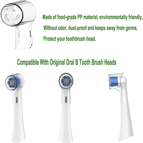 Electric Toothbrush Travel Case for Oral-B Toothbrushes & 6Pcs Reusable Head Covers Compatible with Oral B Electric