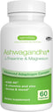 Advanced Ashwagandha KSM-66, L-Theanine & Magnesium - 60 Vegan Capsules, Multi Action Adaptogen Complex for Stress
