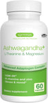 Advanced Ashwagandha KSM-66, L-Theanine & Magnesium - 60 Vegan Capsules, Multi Action Adaptogen Complex for Stress