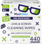 440 Pack Lens Wipes for Eyeglasses, Pre-Moistened, Streak-Free Cleaning for Glasses & Laptop Screens