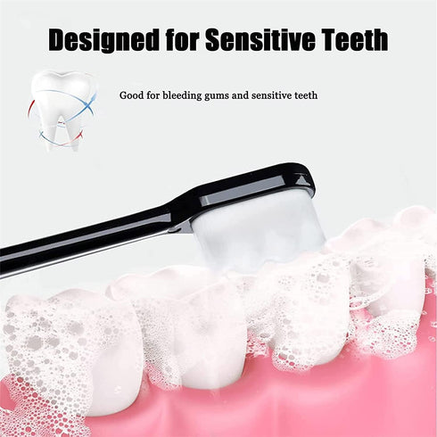 Gvirohzy 20000 (4 Packs) BREVI Nordic-Inspired Premium Nano Toothbrush, Extra Soft with Soft Bristles, Micro Fur Manual