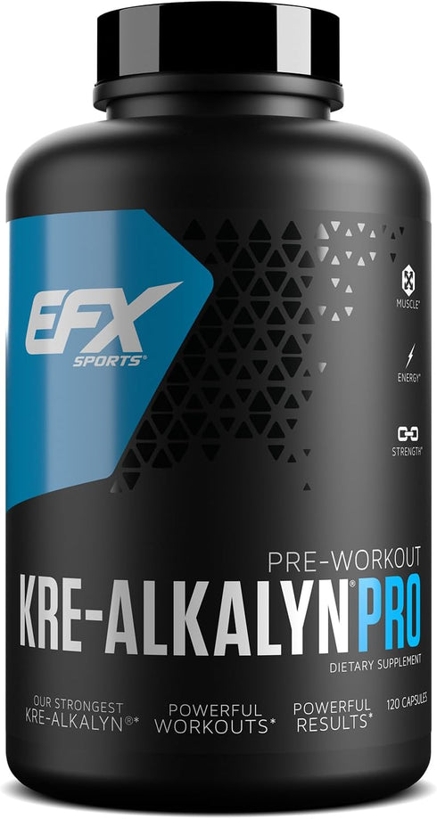 EFX Sports Kre-Alkalyn Pro, pH Correct Creatine Monohydrate Pill Supplement for Muscle Building Pre Workout